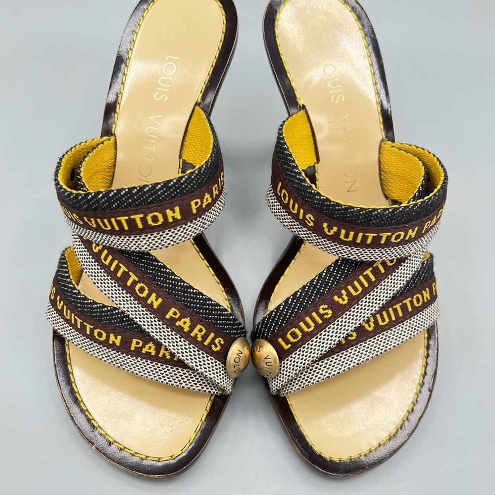 Authentic Louis Vuitton Sandals with skinny heel. Size 34 1/2